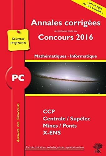 Mathématiques informatique PC 2016