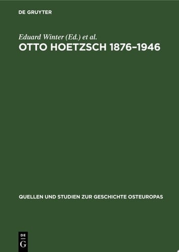 Otto Hoetzsch 1876–1946
