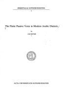 The Finite Passive Voice in Modern Arabic Dialects