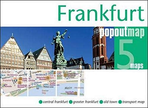 Frankfurt Popout Map Central Frankfurt, Greater Frankfurt, Old Town, Transport Map, 5 Maps in One