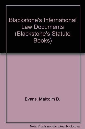 Blackstone's Statutes on International Law Documents: 1999/2000 (Blackstone's Statute Books)