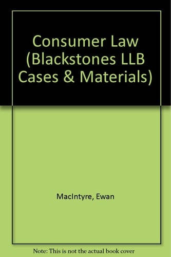 Blackstone's LLB Learning Texts Consumer Law