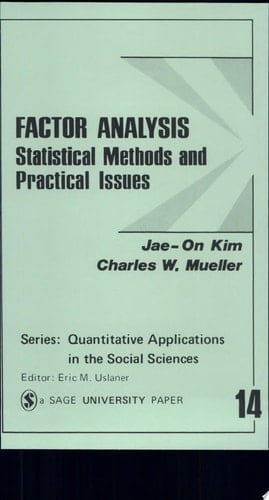 Factor Analysis Statistical Methods and Practical Issues