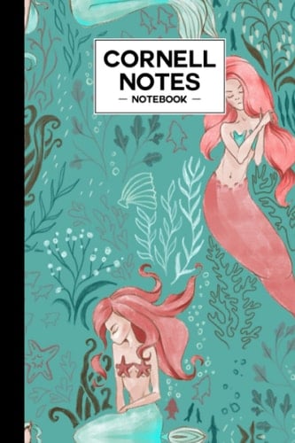Cornell Notes Notebook: Mermaid Naia Cover, College Ruled Medium Lined Journal, Cornell Note Paper Workbook for School, University, Note Taking, Size 6 x 9" by Udo Steiner