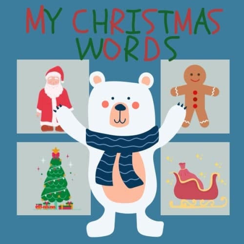 My christmas words: First words, Funny learning, Picture book for kids age 2-4