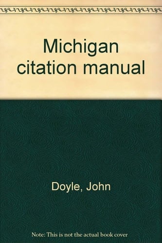 Michigan Citation Manual