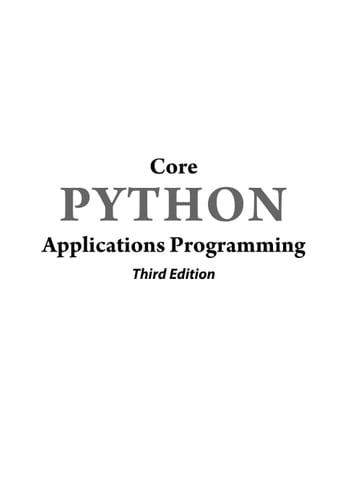 Core Python Applications Programming