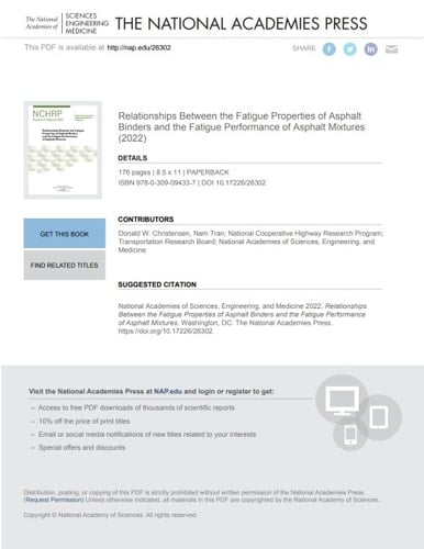 Relationships Between the Fatigue Properties of Asphalt Binders and the Fatigue Performance of Asphalt Mixtures
