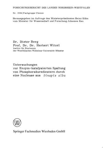 Untersuchungen zur Enzym-katalysierten Spaltung von Phosphorsäurediestern durch eine Nuclease aus Sinapis alba