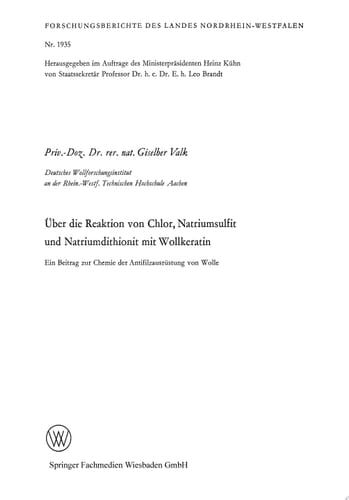 Über die Reaktion von Chlor, Natriumsulfit und Natriumdithionit mit Wollkeratin Ein Beitrag zur Chemie der Antifilzausrüstung von Wolle