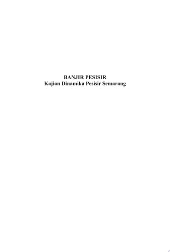 Banjir Pesisir Kajian Dinamika Pesisir Semarang