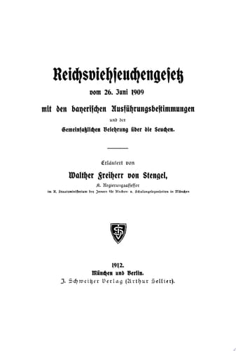 Reichsviehseuchengesetz vom 26. Juni 1909