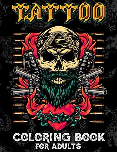 Tattoo Coloring Book for Adults: With over 80 relaxing color coloring images with beautiful modern tattoo designs like skulls, hearts, roses, girl tattoos and more!