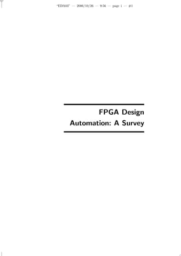 FPGA Design Automation A Survey