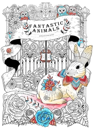 Fantastic Animals: An adult coloring book with stress relieving animal designs
