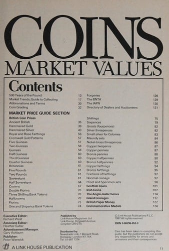 Coins Market Value, 1988