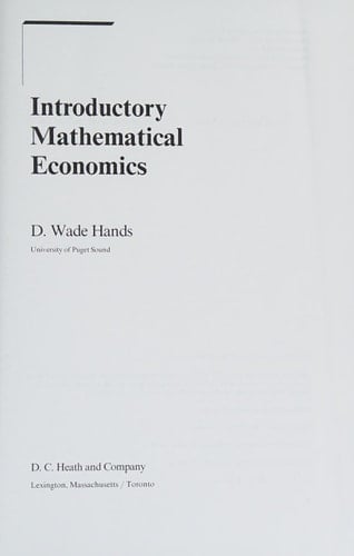 Introductory Mathematical Economics