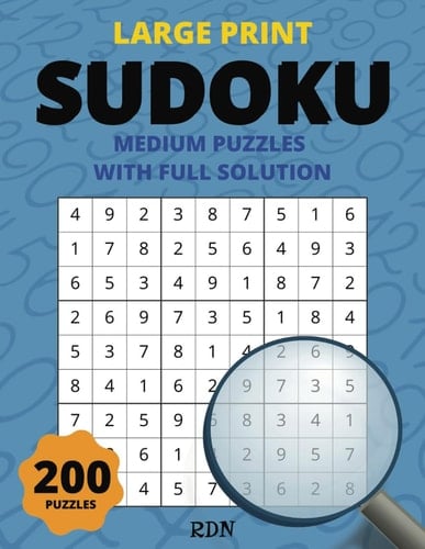 Medium Sudoku with Full Solution - Large Print