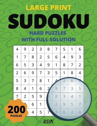Hard Sudoku with Full Solution - Large Print