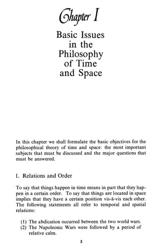 An Introduction to the Philosophy of Time and Space