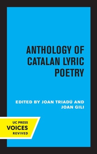 Anthology of Catalan Lyric Poetry