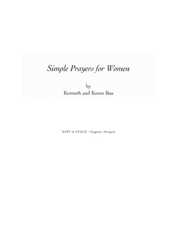 Simple Prayers for Women