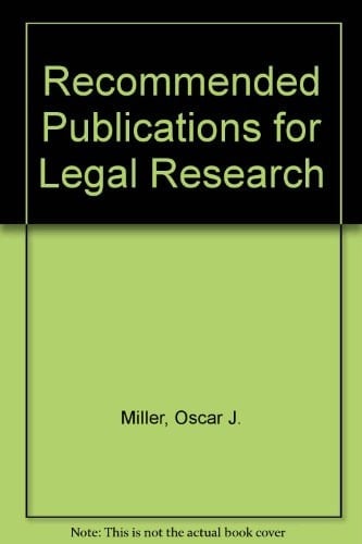 Recommended Publications for Legal Research, 1979