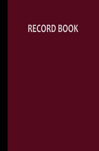 Record Book: 150 Numbered Pages 5 1/4 x 8 Inches, College Ruled Record Keeping Log Notebook for Business - Red Maroon Cover