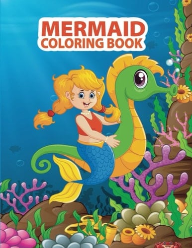 Fantasic Mermaid coloring book: 50 child friendly mermaids to color in (Coloring books for different ages and styles)