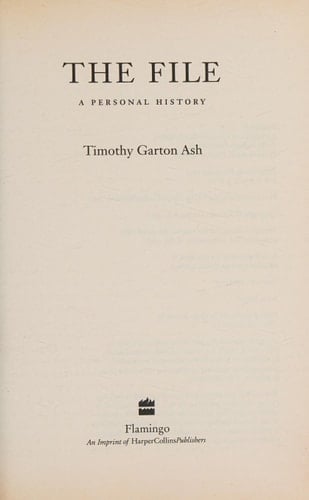 The File: A Personal History