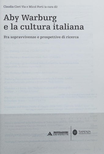 Aby Warburg e la cultura italiana. Fra sopravvivenze e prospettive di ricerca