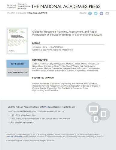 Guide for Response Planning, Assessment, and Rapid Restoration of Service of Bridges in Extreme Events