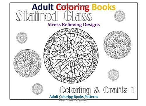 Adult Coloring Books Stained Glass Stress Relief Design