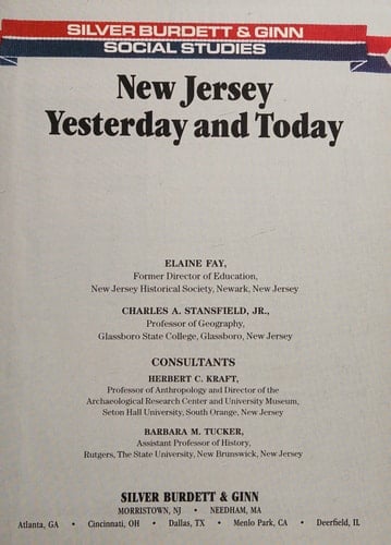 New Jersey, Yesterday and Today Elaine Fay, Charles A. Stanfield, Jr