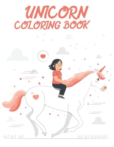 Cute Unicorn Coloring Book: Unicorn Book Easy and Cute Coloring Pages, Simple Designs, Ages 4-8,