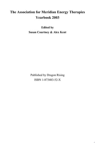 Association for Meridian Energy Therapies Yearbook 2003 Energy 2003