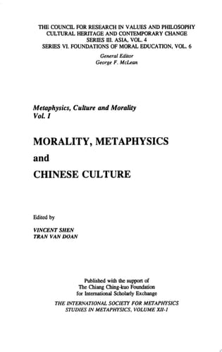 Morality, Metaphysics, and Chinese Culture