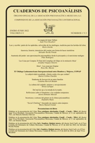 CUADERNOS DE PSICOANÁLISIS, VOLUMEN LV, ENERO-JUNIO 2022, NÚMEROS 1-2 (Spanish Edition)