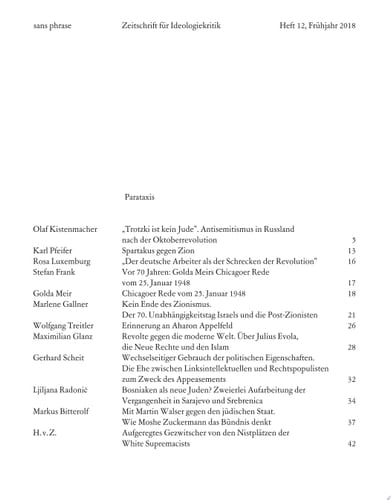 sans phrase: Heft 12 Zeitschrift für Ideologiekritik