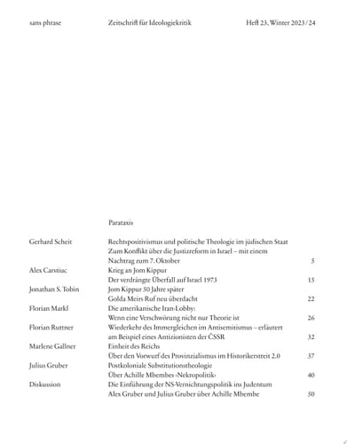 sans phrase: Heft 23 Winter 2023/24