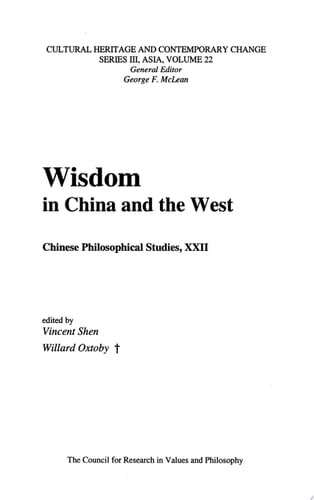 Wisdom in China and the West