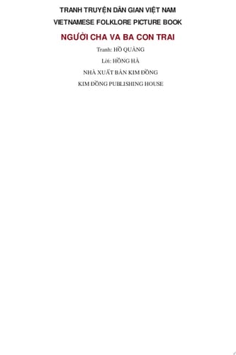 Truyen tranh dan gian Viet Nam - Nguoi cha va ba con trai