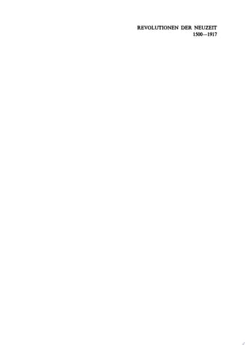 Revolutionen der Neuzeit 1500–1917