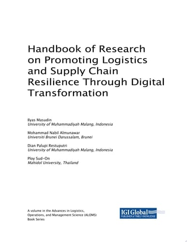 Handbook of Research on Promoting Logistics and Supply Chain Resilience Through Digital Transformation