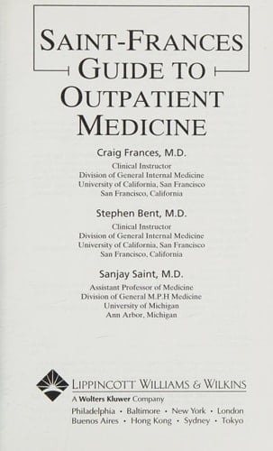 Saint-Frances Guide to Outpatient Medicine