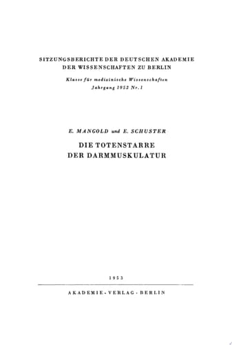 Die Totenstarre der Darmmuskulatur