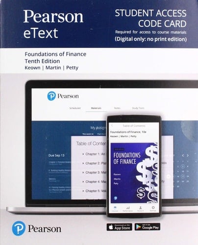 Foundations of Finance Pearson Etext Access Card