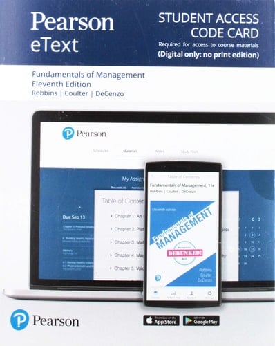 Fundamentals of Management Pearson Etext Access Card