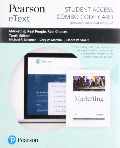 Marketing Pearson Etext Combo Access Card Real People, Real Choices