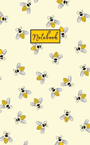 Notebook: Cream and Yellow Bee Print